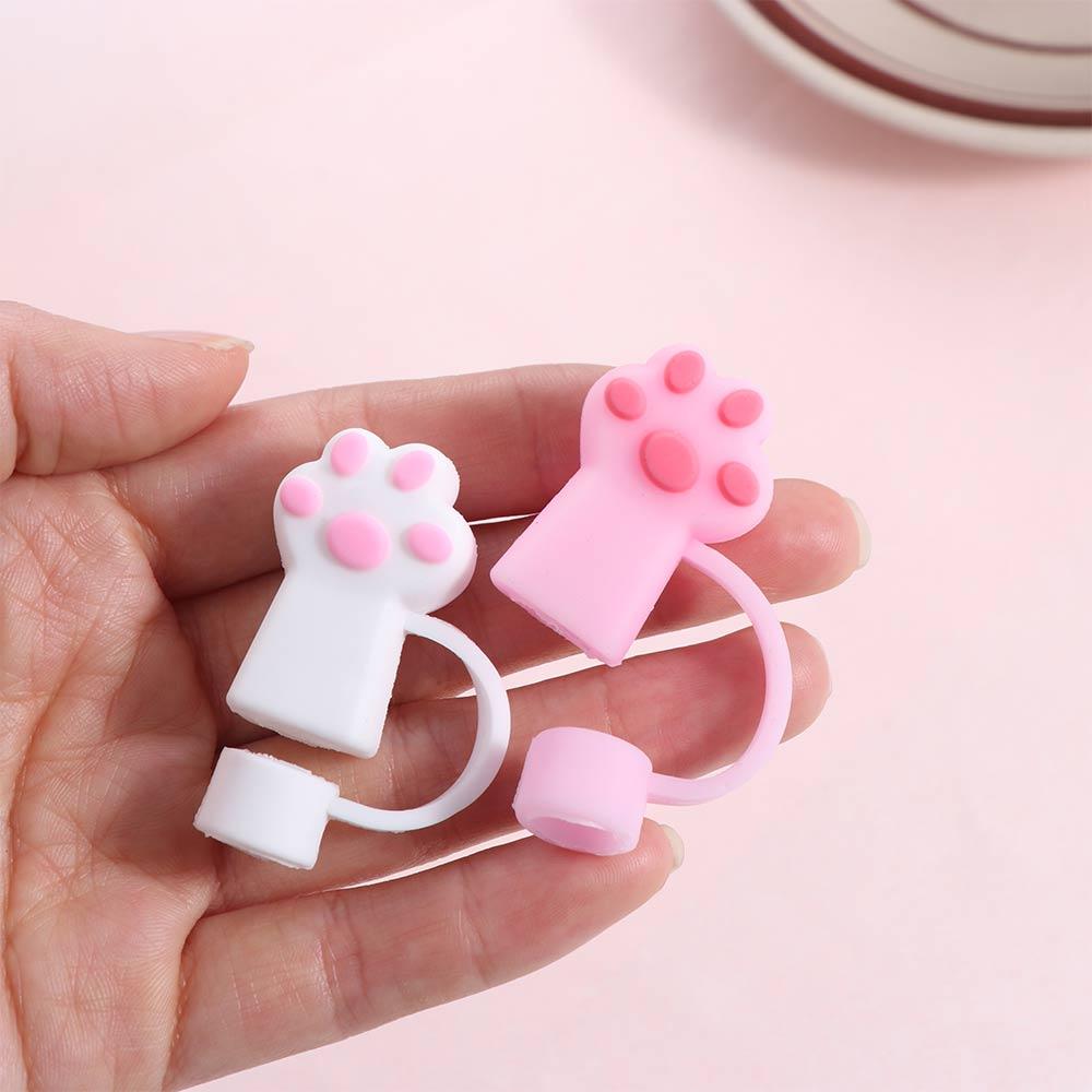 Dust-Proof Cat Paw Straw Cover Spill-Proof Straw Stopper Cup Accessories Straw Tip  30&40 Oz Cup