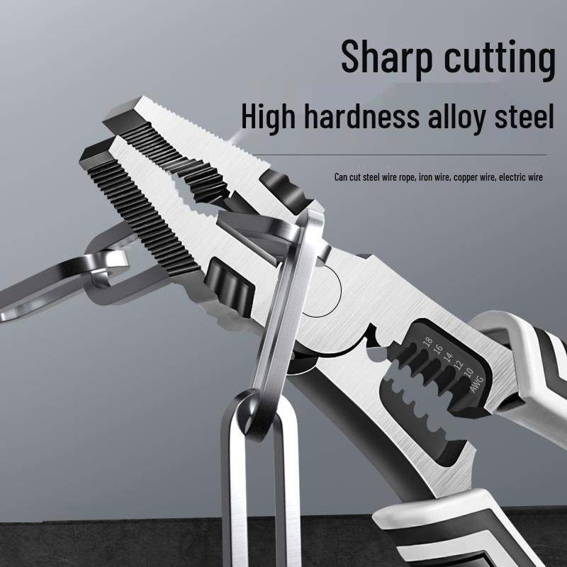 Alicates de Acero para Cables Alemanes de 9" - Alta Dureza, Multifunción, Ahorro de Esfuerzo, de Grado Industrial, de Punta Fina para Uso Doméstico.