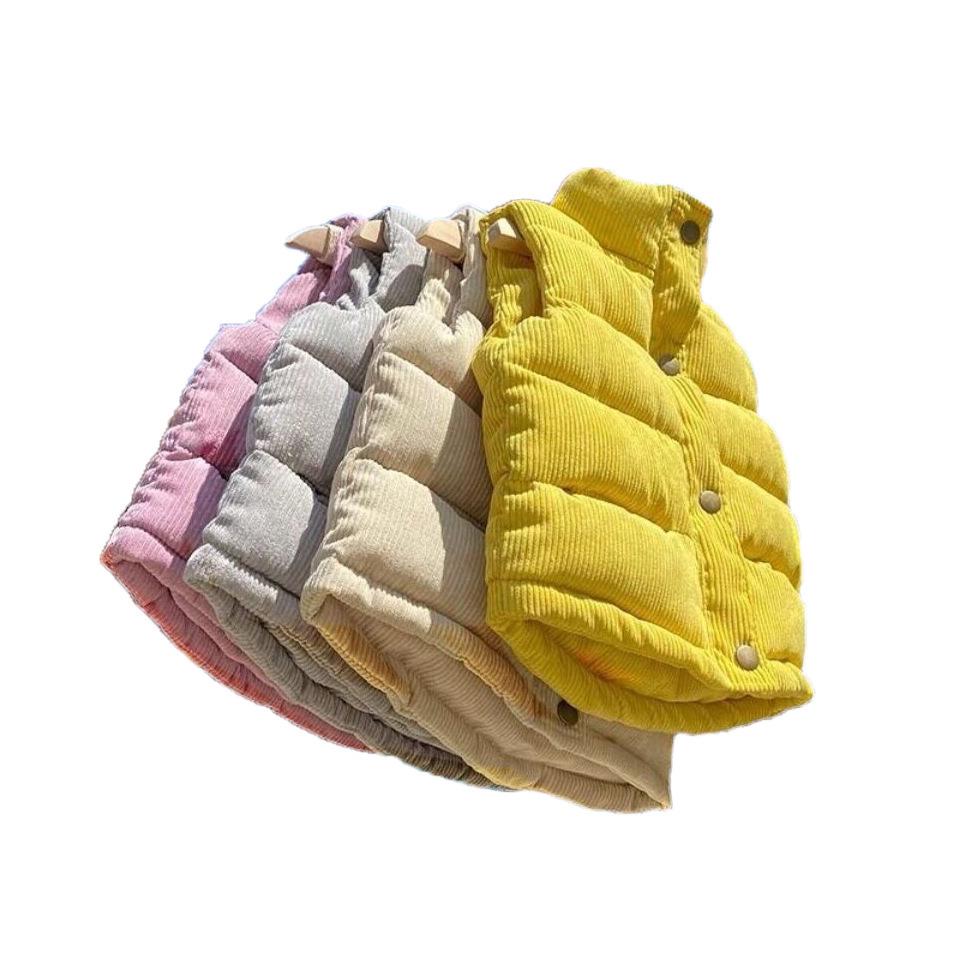 Kinder verdickte Cord-Daunenweste - Warme ärmellose Jacke für Jungen & Mädchen