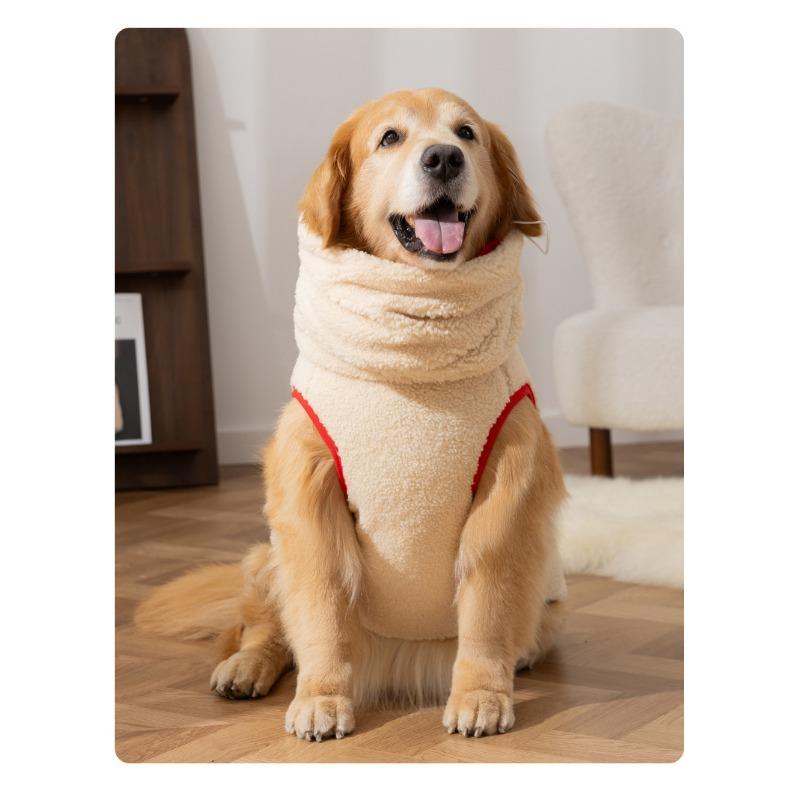 Warm Thickened Cartoon Applique Pet Vest For Golden Retriever Labrador Large Dogs