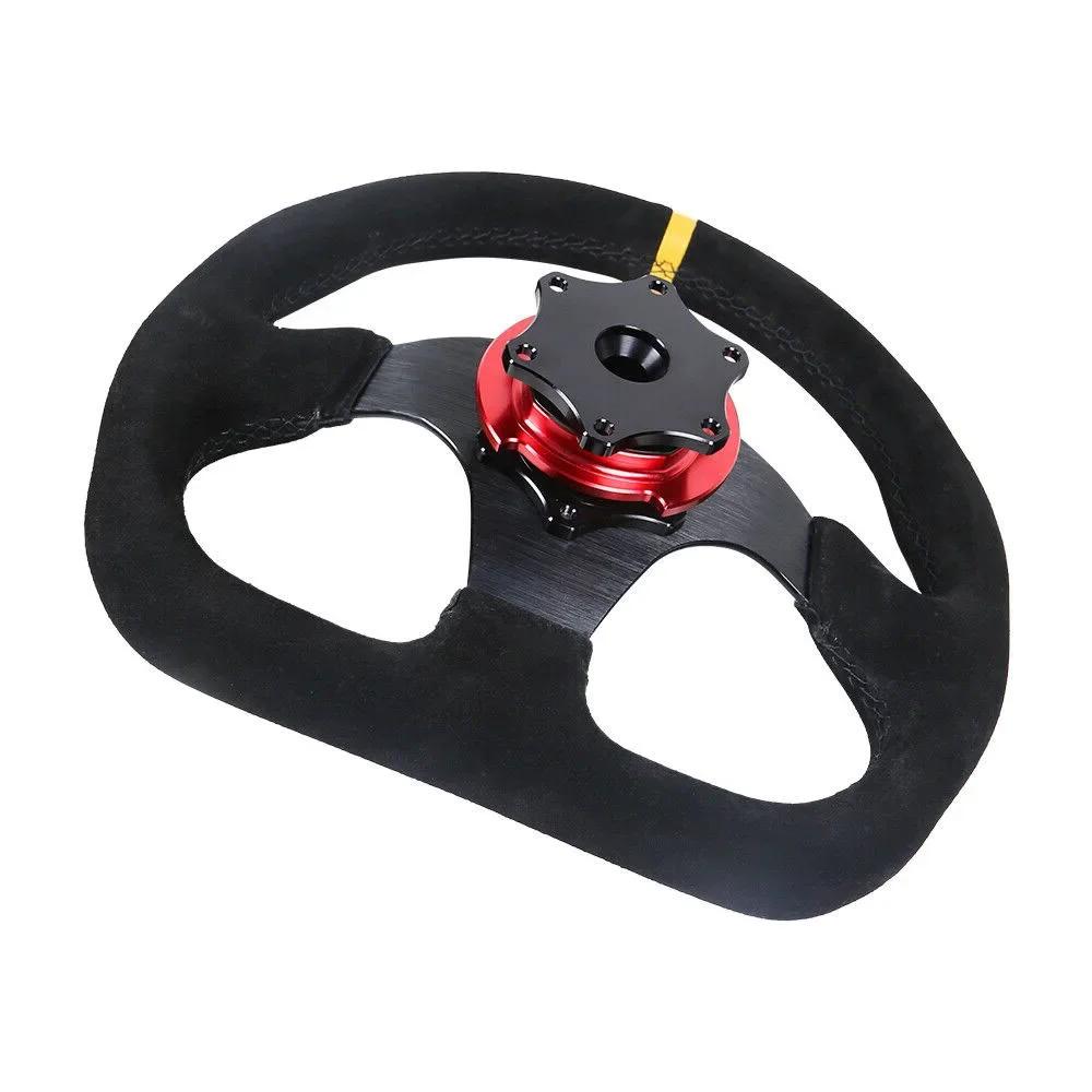 Car Steering Wheel Quick Release Hub Universal D Shaped Quick Release Hub Adapter Boss Kit Fit 6-bolt X 70mm Pattern Short Hubs