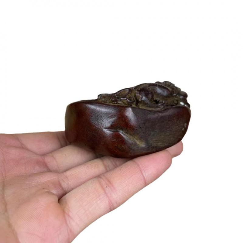Four Treasures Of The Study Calligraphy Supplies Washer Brush Rest Water Holder Dish Copper Ink Box Old Style