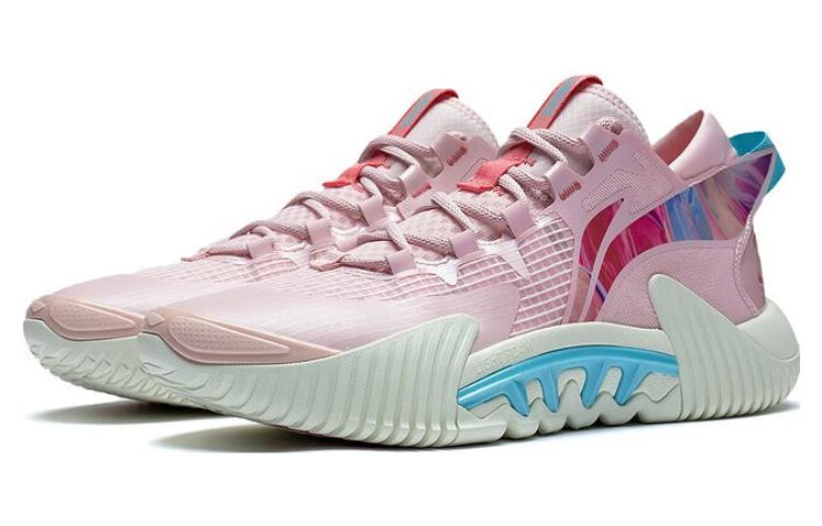 Li Ning Badfive 2 Low Comfortable Cushioning Slip Resistant Abrasion Resistant Low top Basketball Shoes Men's Pink ABFT029-6