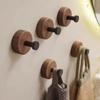 Self-adhesive New Simple Solid Wood Hook Walnut Hanging Hanger Bathroom Wall Hook Bedroom Coat Storage Rack Home Towel Key Decor