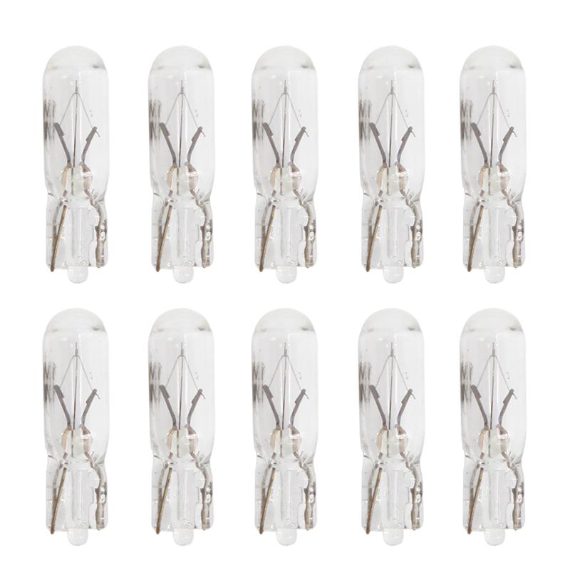 10pcs W2W T5 Led Car Gauge Light Halogen Lamp 12v 1.2w Auto Interior Instrument Lights Side Marker Light Glass Dashboard Bulb Dome Lights 6