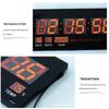 Large LED Digital Wall Clock with Perpetual Calendar - Customizable Colors for Bedroom/Study Room