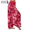 HNXC 15 Culori Pantaloni Lungi Casual Elastici Talie Mărime Mare Imprimeu Drept Largi Pantaloni Lungi Haren