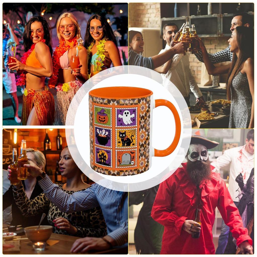 Halloween Coffee Mugs Halloween Cup Gothic Ceramic Cup 380ml Heat Insulation for Coffee Tea Drinks Party Kitchen Adults Kids