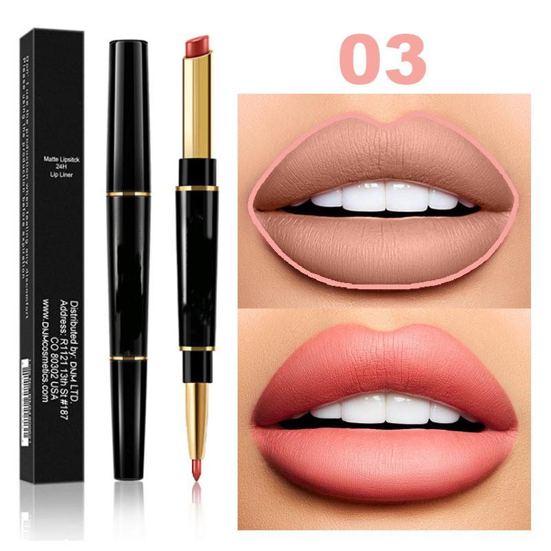 12 Color Sexy Red Matte Lipstick Lip Liner 2 In 1 Makeup Matte Lipstick Durable Waterproof Nude Red Lipstick Lips Cosmetics