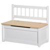 2 In 1 Wooden Toy Box Seat Storage Bench Storage Chest Cabinet Organiser With Safety Pneumatic Rod