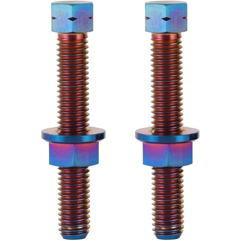 Titanium Alloy Chain Adjuster Bolt M8 Rear Axle Bolts Universal for KLX KX CRF CR YZ TTR DRZ WR RM RMZ Motorcycle Dirt Bike Chain Tensioner Bolt