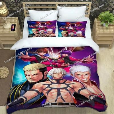 New KOF Bedding Set Single Twin Full Queen King Size Bed Set Adult Kid Bedroom Duvet Cover Sets 3D Print Game Anime Luxury Gift
