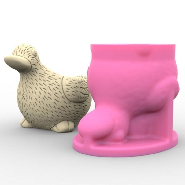 Concrete Mold Duck Shape Silicone Vase Moulds for Crafting Concrete Pen Holder