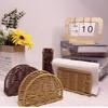 Elegant Retro Tissue Box Cover Plastic Rattans Towel Dispenser For Kitchen Countertop And Home Decoration