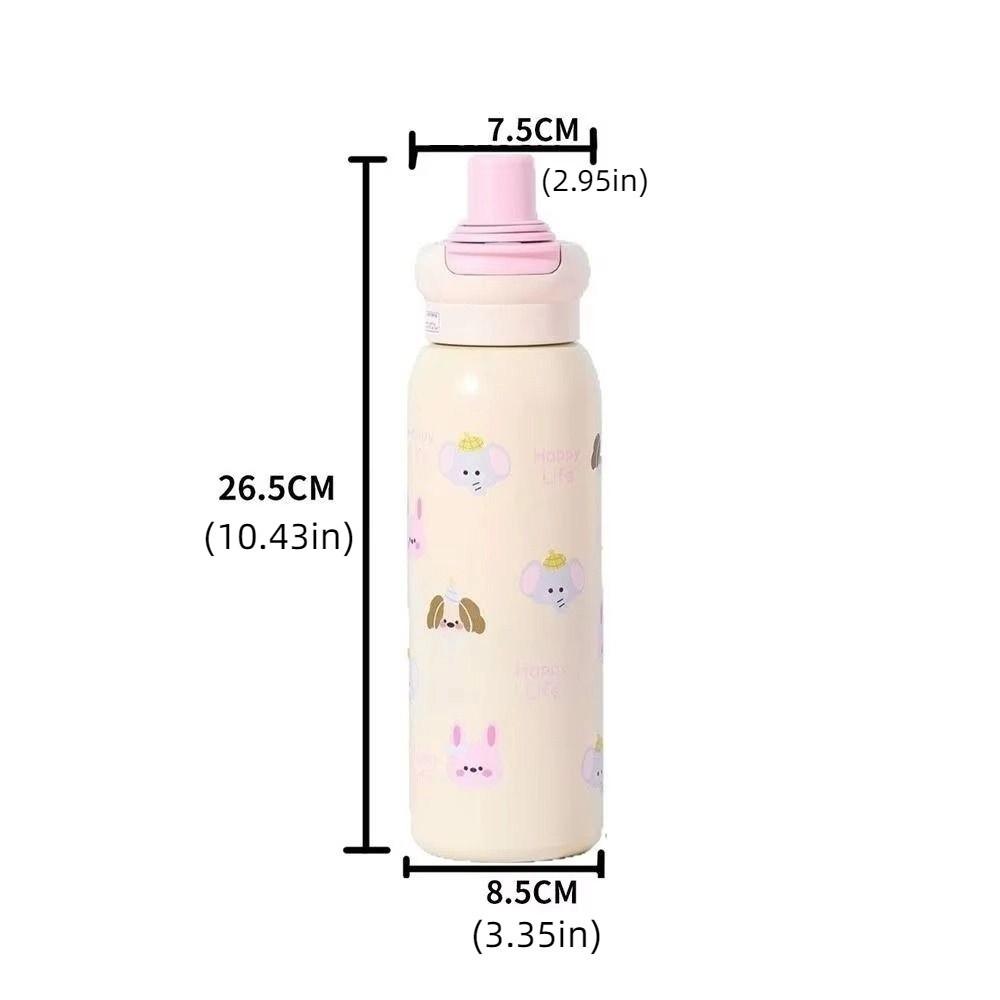 Leak Proof 600ml Insulated Bottle Small Mouth Coffee Thermos Mug Cartoon Vacuum cup  New Year Gift