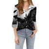 Women's Shirt Blouse Print Button Long Sleeve Casual Basic Shirt Collar Regular Top