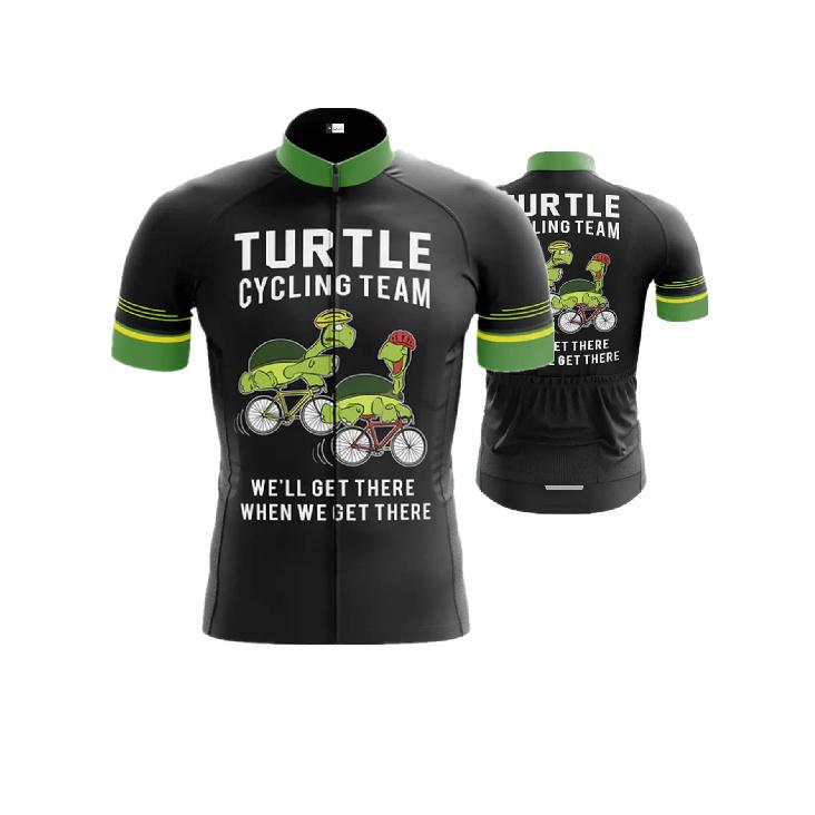 

Прочная мужская велосипедная майка с коротким рукавом на молнии от команды Turtle Cycling - Дышащий полиэстер, Быстросохнущая, с задним карманом - Идеально подходит для горного велосипеда XXXL чёрный