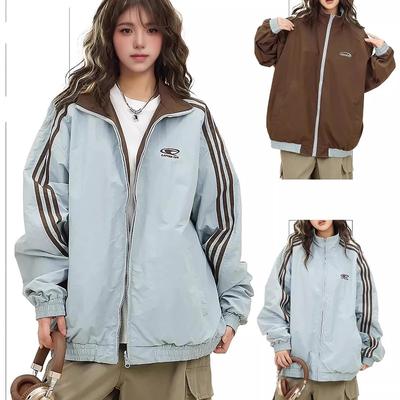 Three Bars Double-sided Jacket Men's and Women's New Retro Sports Baseball Jersey College Style Jacket