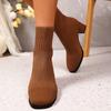New Style Short Boot Women's Extra-large Size Round-toe Thick-soled Shoes