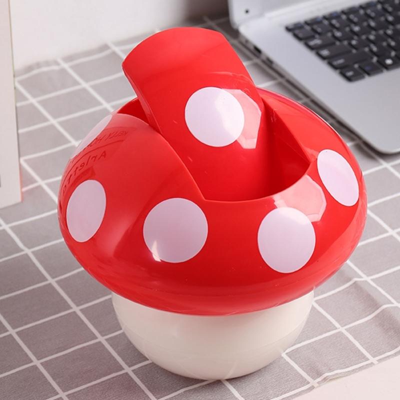 Lovely Mushroom Designs Waste Bin With Sealed Cover Sturdy ABS for Kitchen Kid Room