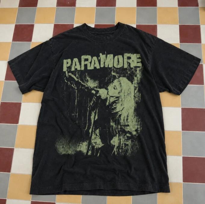 Paramore Black Green Graphic T-Shirt Vintage Style Band Tee Size S-5XL PD1824
