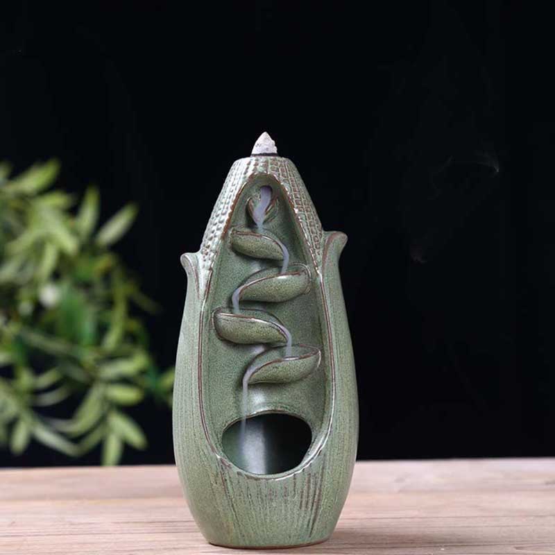 Ceramic Backflow Incense Burner Flow Smoke Indoor Backflow Incense Burner Aromatherapy Ornaments