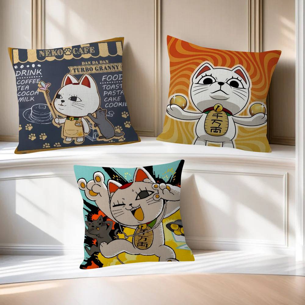 Anime TTurbo Granny Cat Cushion Cover Pillowcase Upholstery Sofa Throw Pillow Home Decor Pillowcas