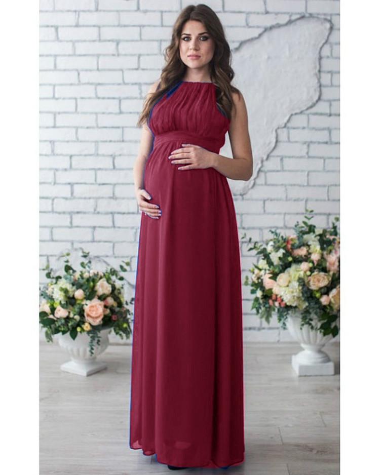 Polyester Maternity Dress With Spliced Design For Summer Casual Wear