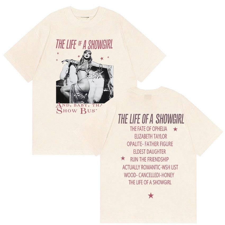 The Life of A Showgirl Tour 2025 Graphic T Shirt Men Women Hip Hop Retro Style Short Sleeve T-shirts Aesthetic Clothing T-shirt