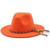 European and American women's new colorful rope jazz hat, big brim fashion flat hat, autumn and winter British style men's woolen top hat tide