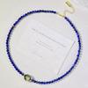 Natürlicher Lapislazuli Tigerauge Stein Design Halskette Schlüsselbein Kette Pullover Kette