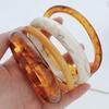 DIEZI Ein Set Vintage Bernstein Harz Acryl Armreifen Mode Ethnisch Trendig Geometrisch Breite Armreifen Für Frauen Männer Armband Schmuck