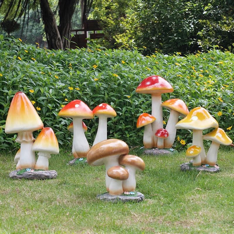 Artificial Mushroom Ornaments Set