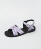 Heenn Shiny Leather Crossover Sandals. Lilac