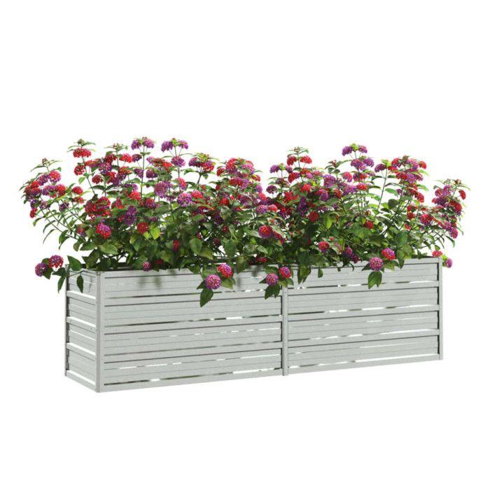 VidaXL Lit Surélevé de Jardin Jardinière Bac à Fleurs Pot de Plantes Lit de Plantation Balcon Extérieur 160x40x45 cm Acier 316895