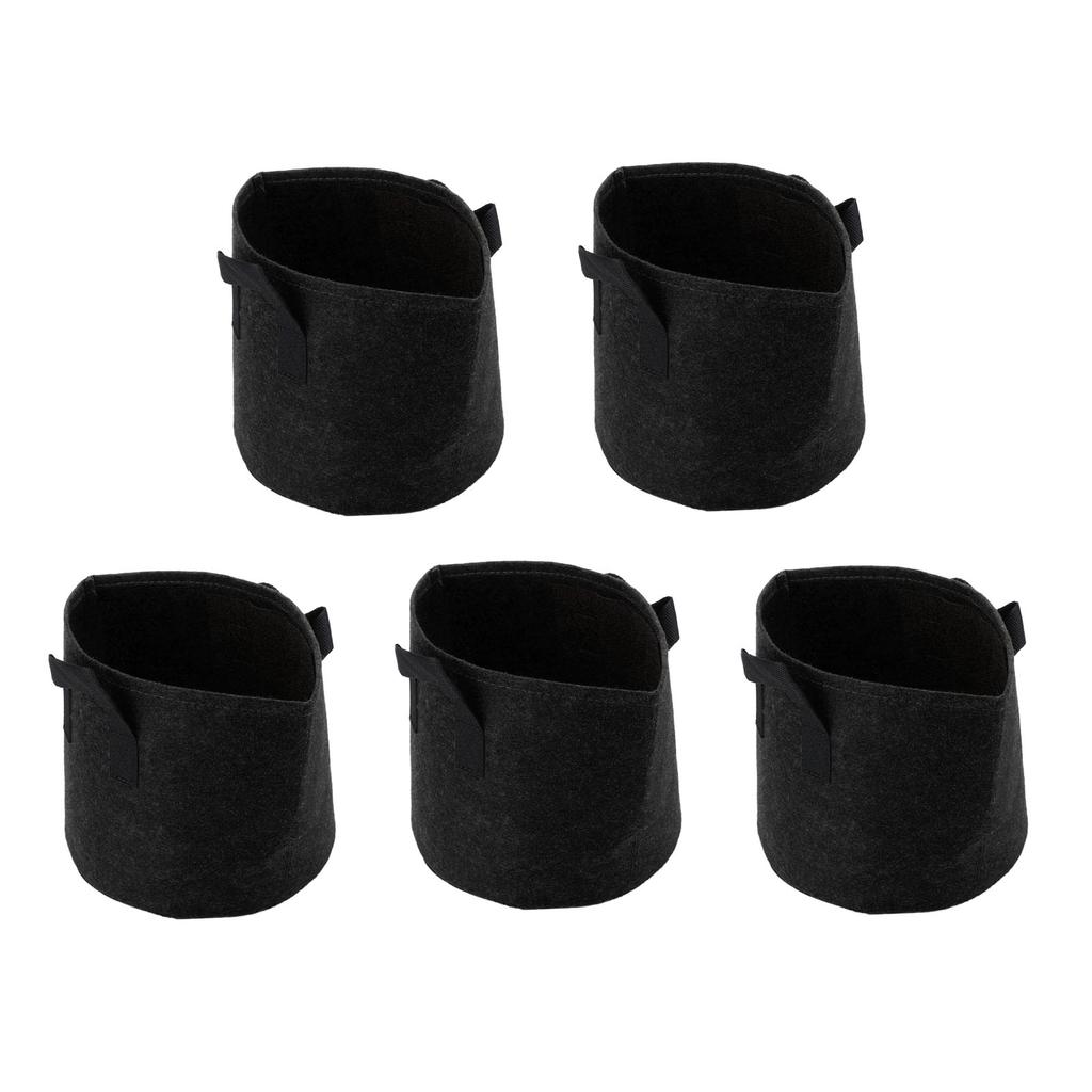 5PCS 3 Gallon Grow Bags Non Woven Fabric Gardening Pots Vegetable Potato Tomato Flower Growing