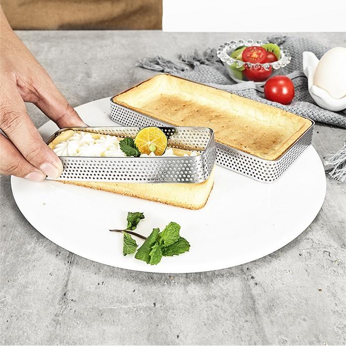 Perforated Tartlet Form 10x4xh2cm Rectangular Tart Edge