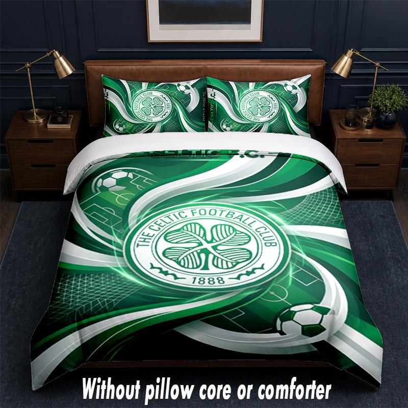 Set Biancheria da Letto Design Celtic FC 1 Copripiumino + 2 Federe Morbido Traspirante Biancheria da Letto per la Casa