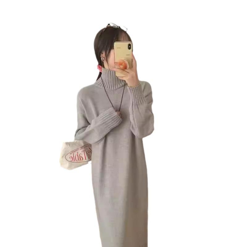 New autumn and winter knitted dress loose big board temperament lazy bottoming shirt sweater women