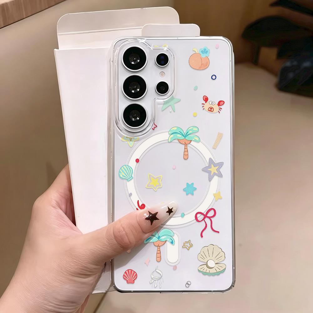 Pink Bow Magnetic Phone Case For Samsung A56 5g A57 A37 A17 A07 A16 A06 A15 A55 A54 A35 A26 S26 Ultra S25 S24 Shockproof Bumper