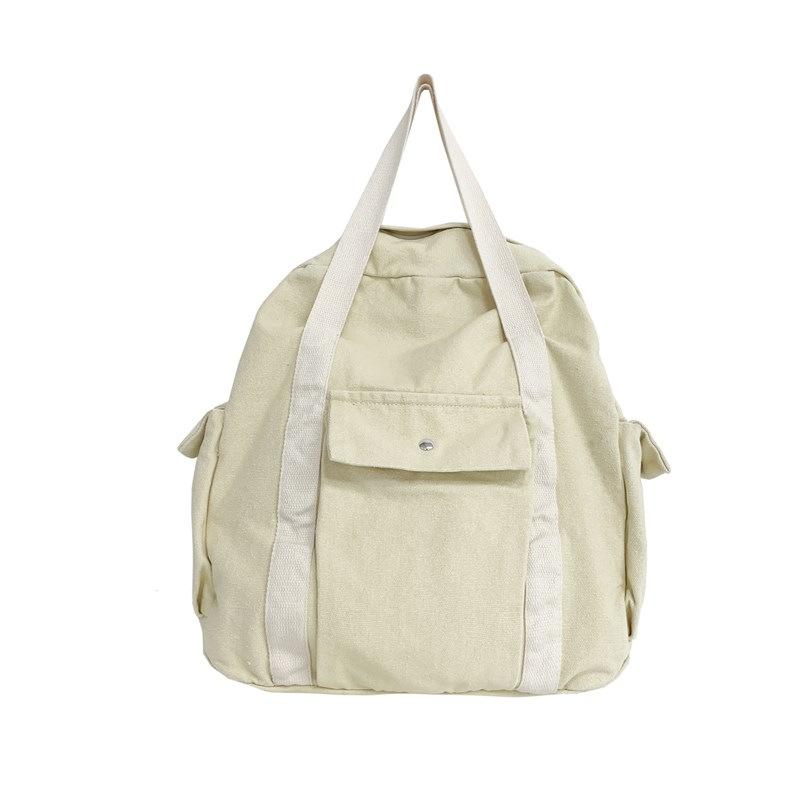 New canvas schoolbag, male and female college students, junior high school backpack, portable washed leisure travel backpack