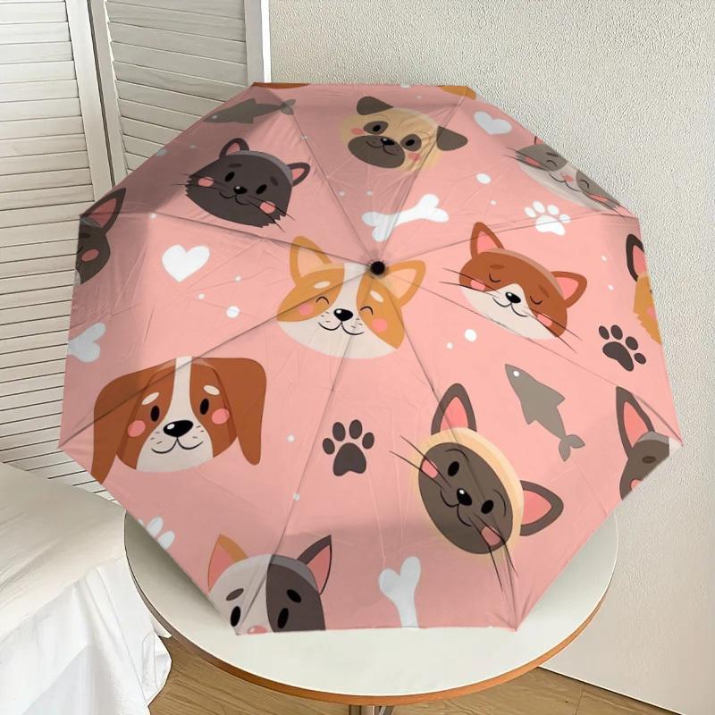 

1pc Cute Animals Pattern Umbrella with Plastic Handle,Suitable for All Seasons Home Travel Outdoor UmbrellaDD1379