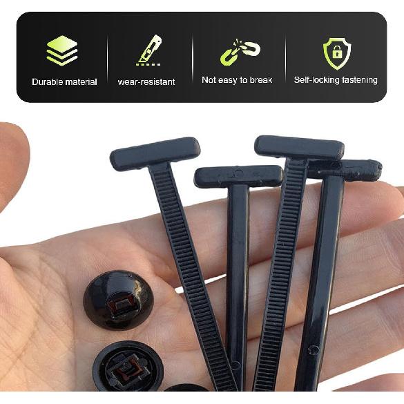 100 PCS Nylon Cable Tie Buckle, Polypropylene Anti-breakage & Anti-ageing Fixing Tape, Multi-functional Self-locking Cable Ties for Underbody Fender