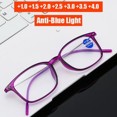 Anti -Blue Light Elegant Vintage Comfortable Reading Glasses Ultra Light Frame Eye Protection Eyeglasses Diopter +1 .0 To +4 .0