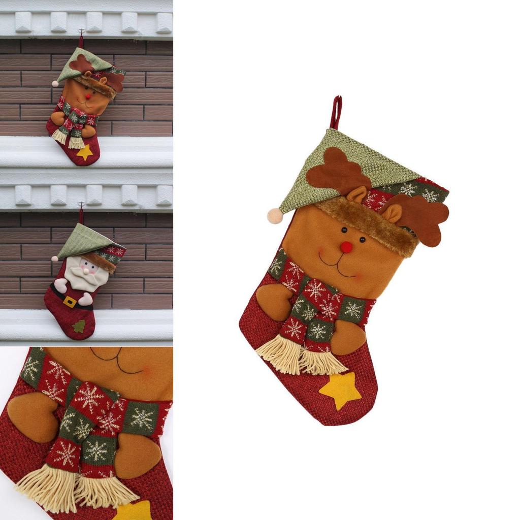 Christmas Stocking Handmade Nonwoven Santa Sock For Party Decor Gift For Friends