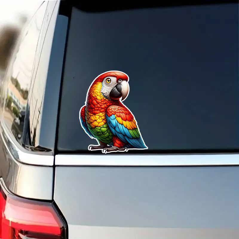 Funny Parrot Car Sticker Vinyl Decal Waterproof Rear Window Motorcycle Camper Bumper Truck Laptop Decoration TM311