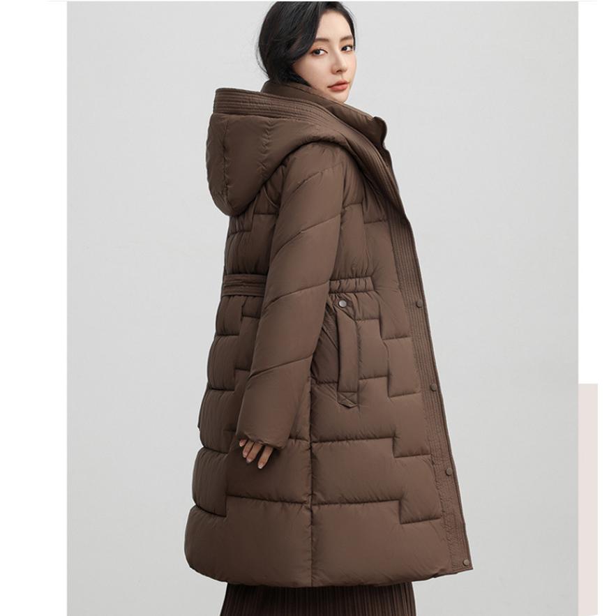 Down Padded Jacket Women's Winter Thickened Tooling Padded Jacket Art Long Style
