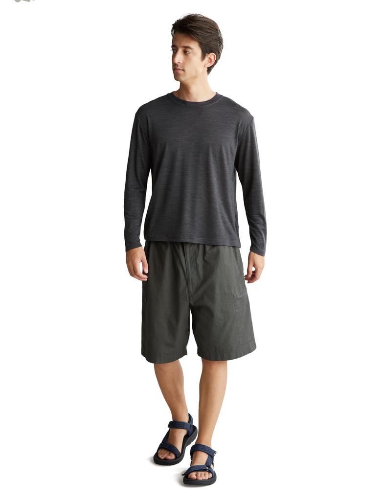 Icebreaker U EYELET LS TEE Jet Heather Medium COOL-LITE