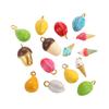 CARLIDANA Fruit Series Charm Enamel Stainless Steel Gold Plated Oil Drop Ice Cream Pendant for DIY Jewelry Necklace Making