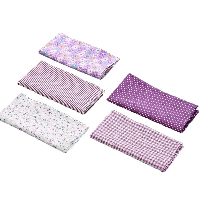 5Pcs 36x36cm 100% Cotton Flower Printed Women Handkerchiefs Soft Absorbent Sweat Square Towels Wedding Party Gift